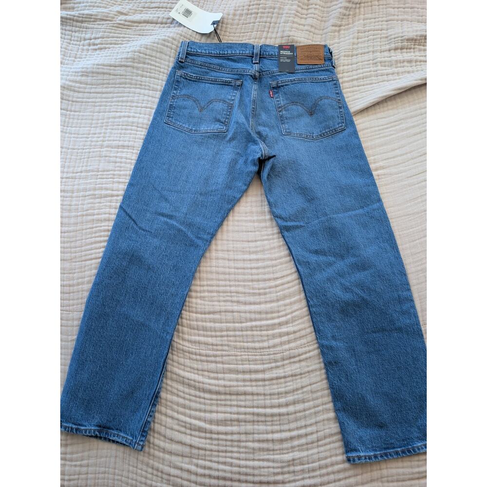 Levi's Premium Women's Wedgie Straight High Rise Blue Jeans NWT Distressed Sz 29 - Picture 2 of 5